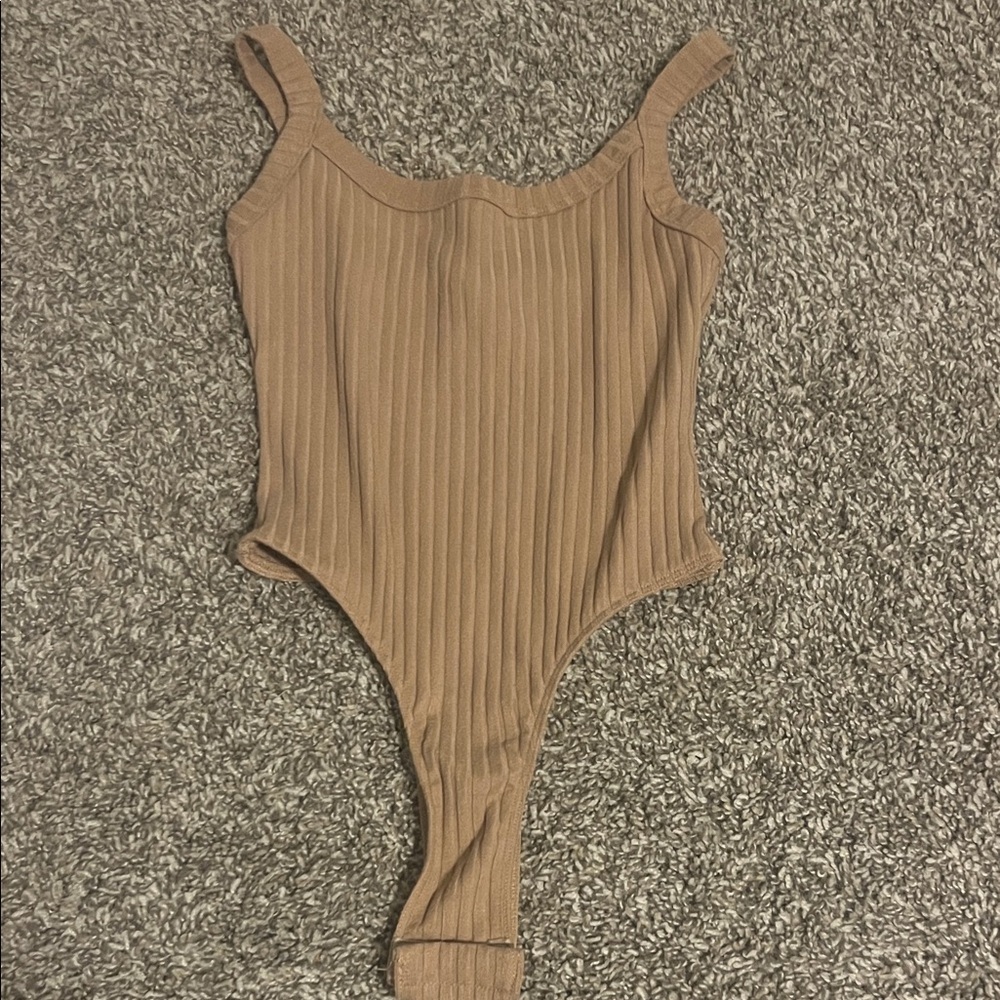 Ribbed Tan One Piece